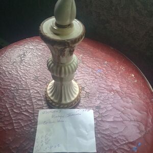 Avon Cream and Gold Candle Holder Accent